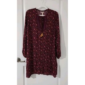 Matilda Jane Women's Boho Dress Burgundy Floral‎ Size Medium